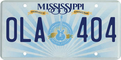MS license plate OLA404
