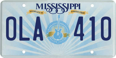 MS license plate OLA410