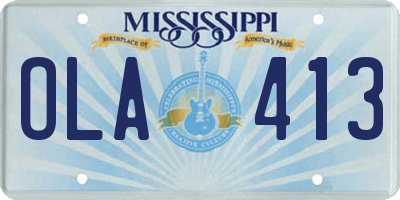 MS license plate OLA413