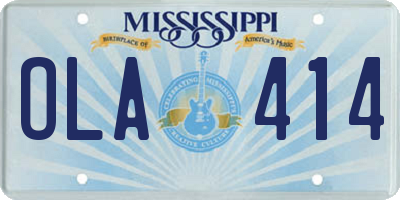 MS license plate OLA414