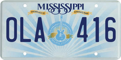 MS license plate OLA416