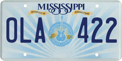 MS license plate OLA422