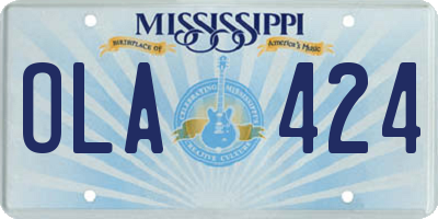 MS license plate OLA424