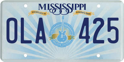 MS license plate OLA425