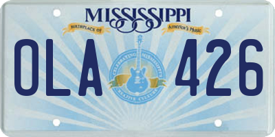 MS license plate OLA426
