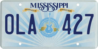 MS license plate OLA427