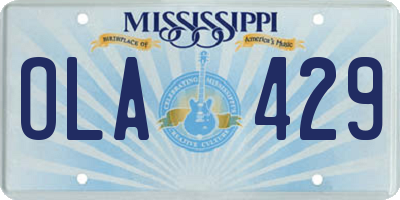 MS license plate OLA429