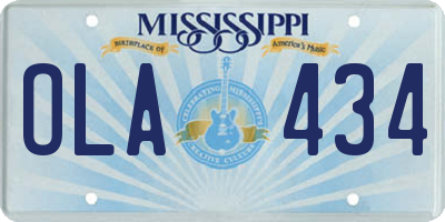 MS license plate OLA434