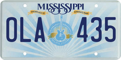 MS license plate OLA435