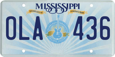 MS license plate OLA436