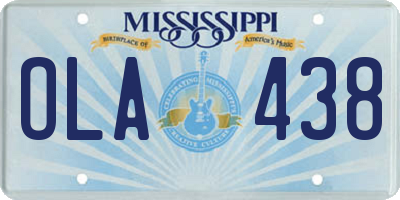 MS license plate OLA438