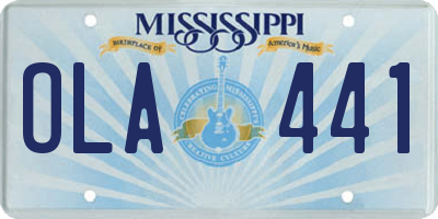 MS license plate OLA441