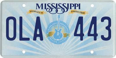 MS license plate OLA443