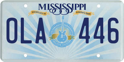 MS license plate OLA446