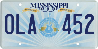MS license plate OLA452
