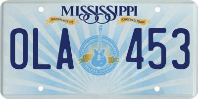 MS license plate OLA453