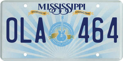 MS license plate OLA464