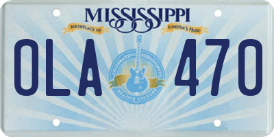 MS license plate OLA470
