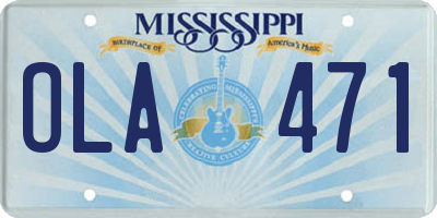 MS license plate OLA471