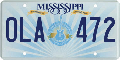 MS license plate OLA472