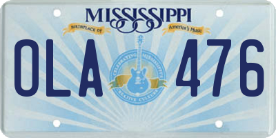 MS license plate OLA476