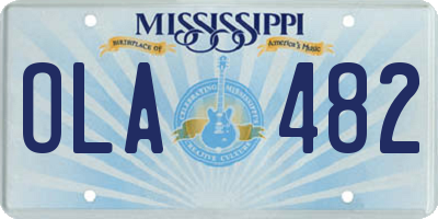 MS license plate OLA482