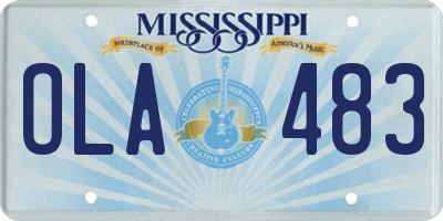 MS license plate OLA483