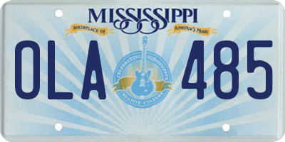 MS license plate OLA485