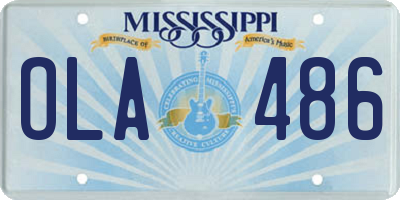 MS license plate OLA486