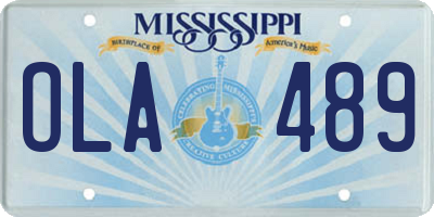 MS license plate OLA489