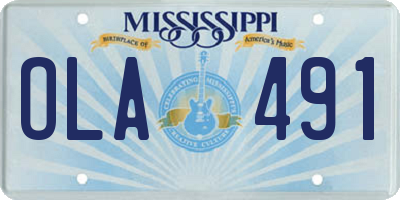 MS license plate OLA491