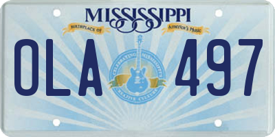MS license plate OLA497