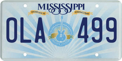 MS license plate OLA499