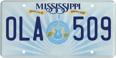 MS license plate OLA509