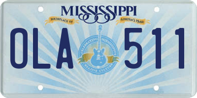 MS license plate OLA511
