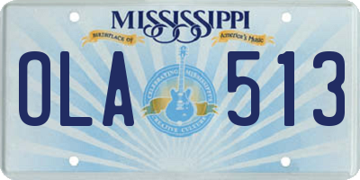 MS license plate OLA513