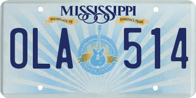 MS license plate OLA514