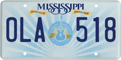 MS license plate OLA518