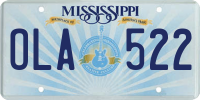 MS license plate OLA522