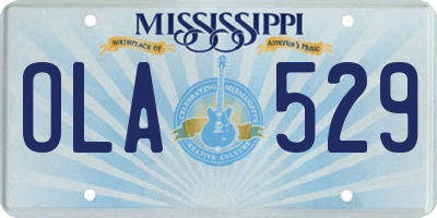 MS license plate OLA529