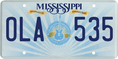 MS license plate OLA535