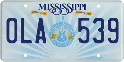 MS license plate OLA539