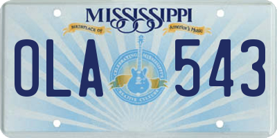 MS license plate OLA543