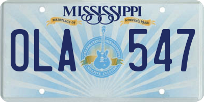 MS license plate OLA547