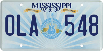 MS license plate OLA548