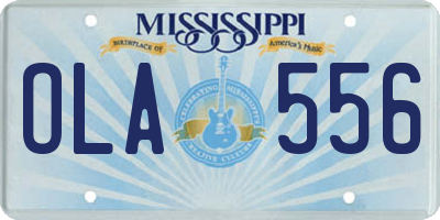 MS license plate OLA556