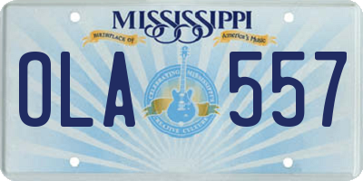 MS license plate OLA557