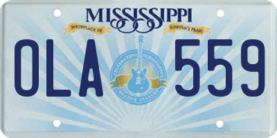 MS license plate OLA559
