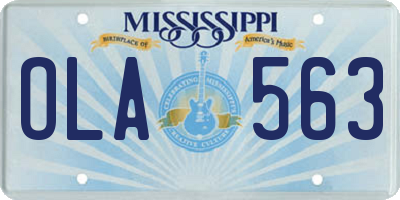 MS license plate OLA563
