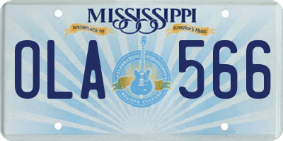 MS license plate OLA566